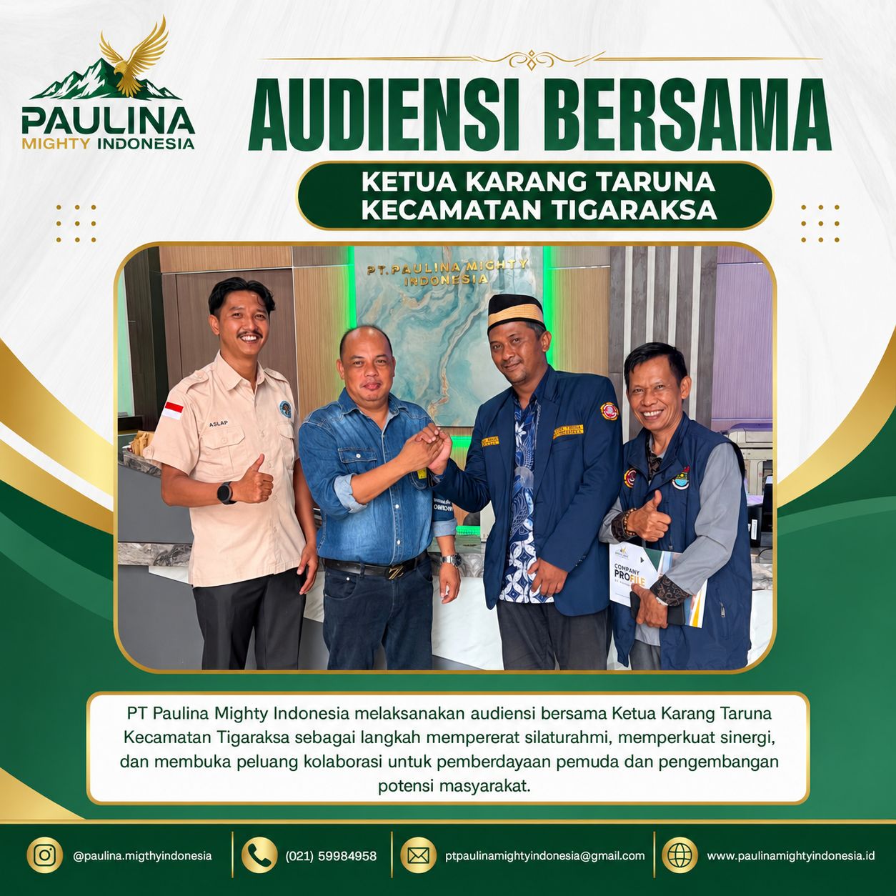Audiensi PT Paulina Mighty Indonesia Bersama Karang Taruna Tigaraksa
